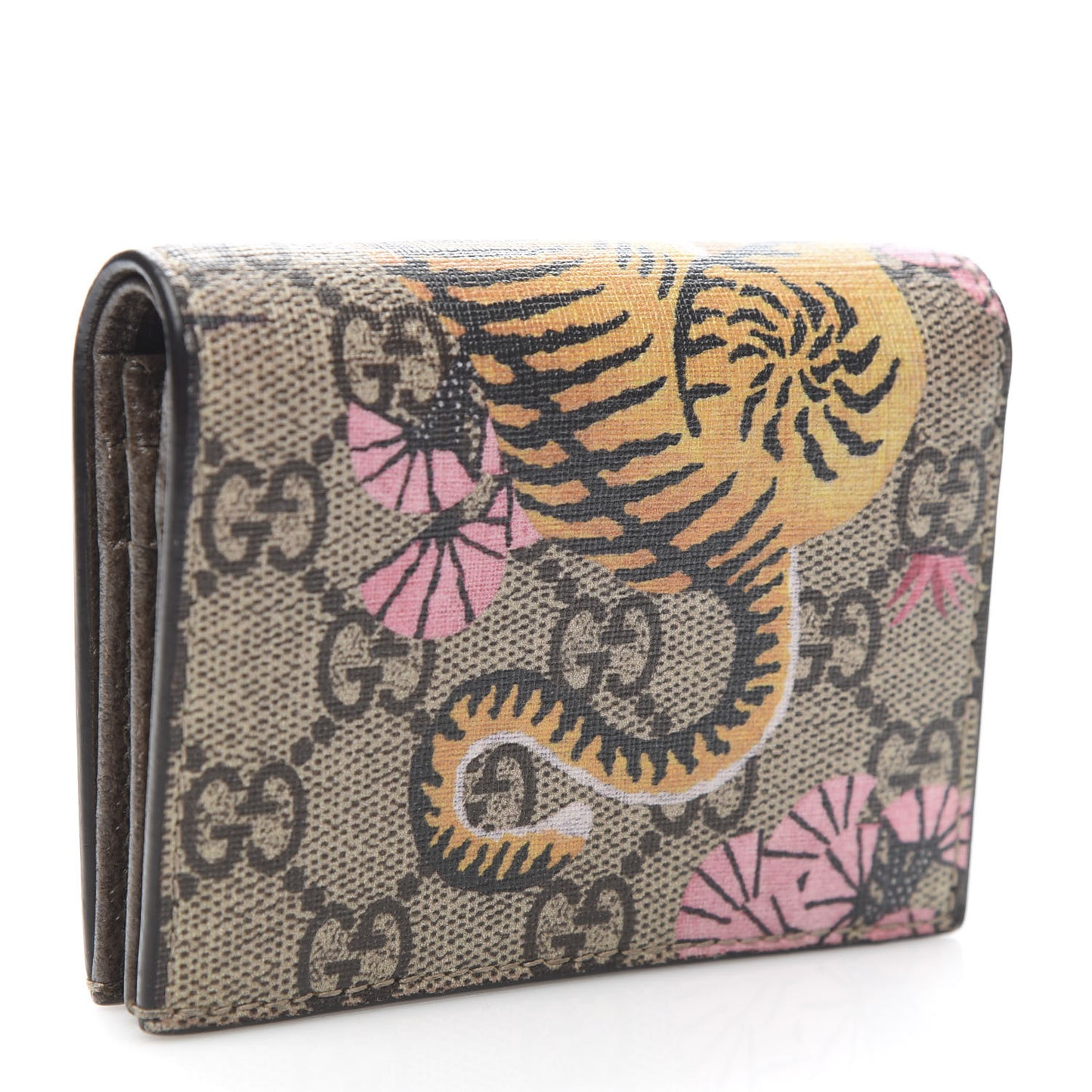 GG Supreme Monogram Bengal Card Case Beige Pink