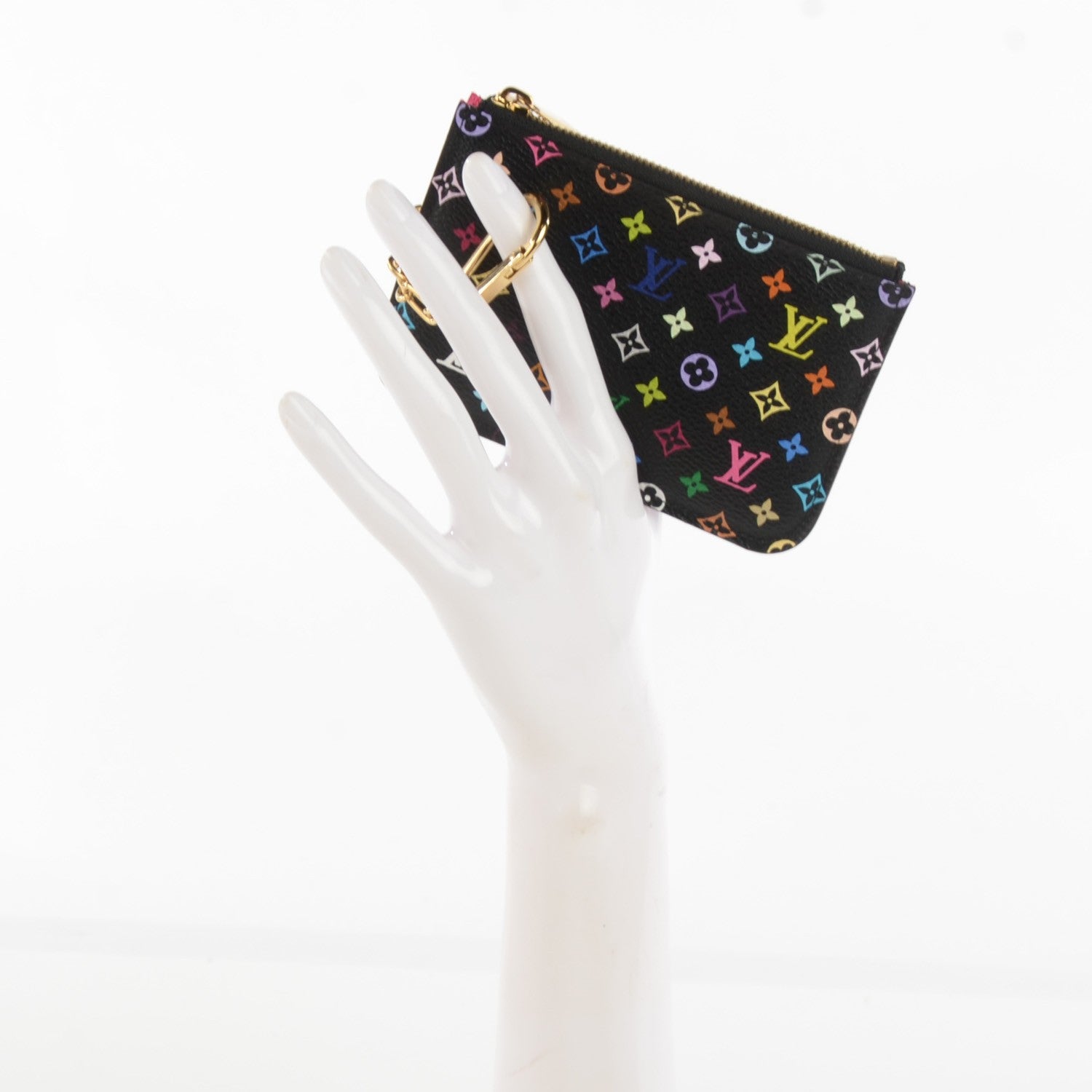 Louis Vuitton Monogram Multicolor Key Pouch Black Grenade 2 of 7