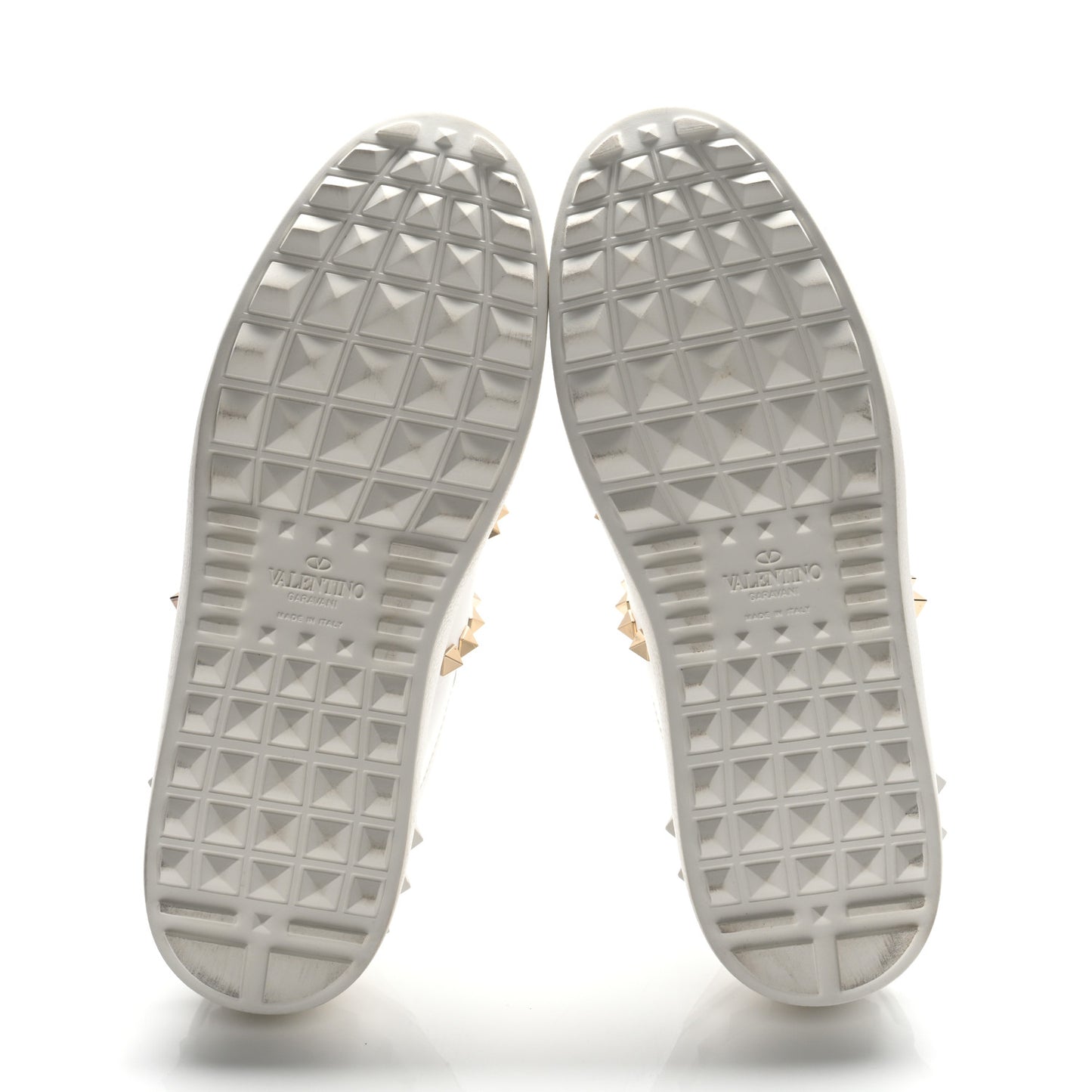 Calfskin Rockstud Untitled Open Sneakers 38 White