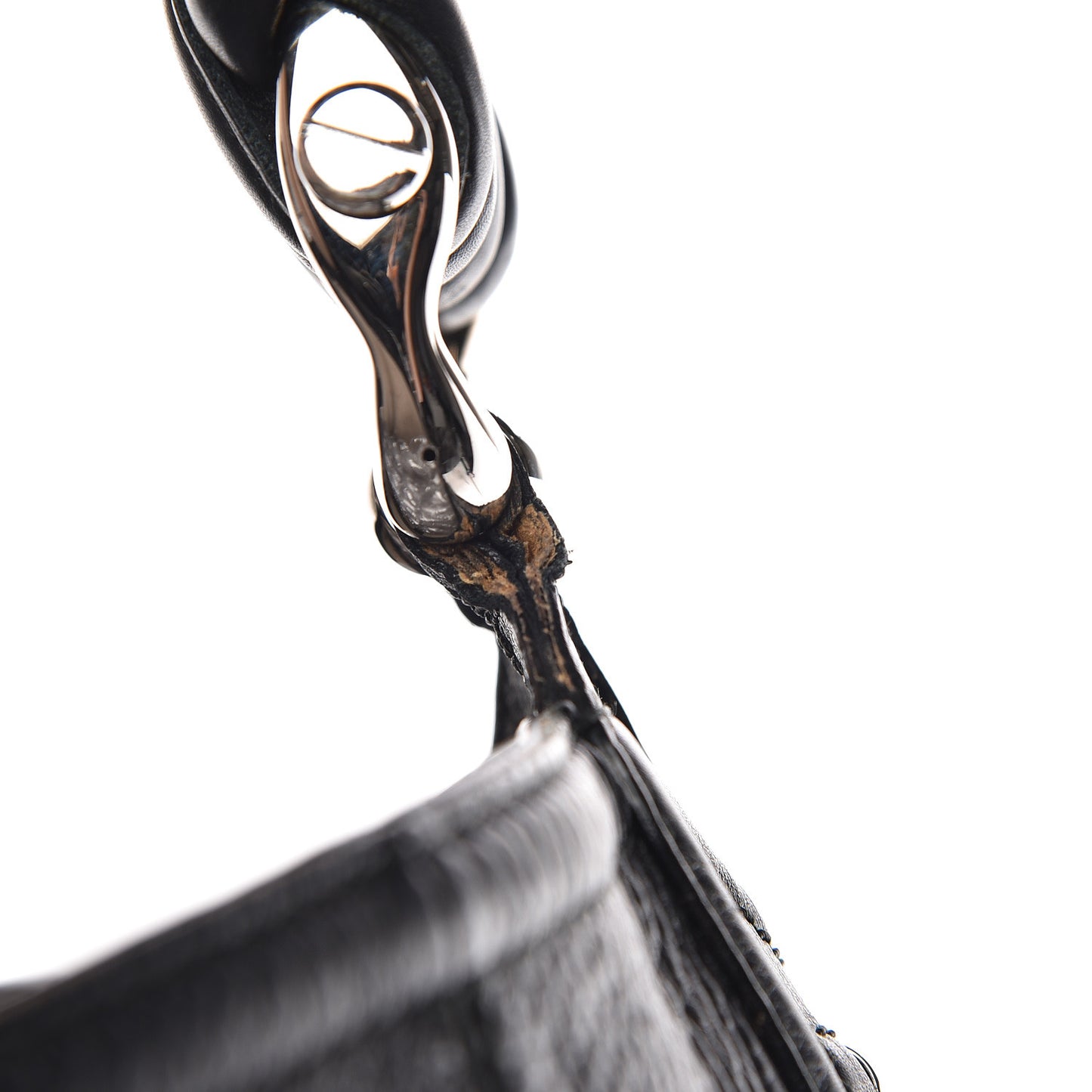 Calfskin Large Techno Horsebit Hobo Black