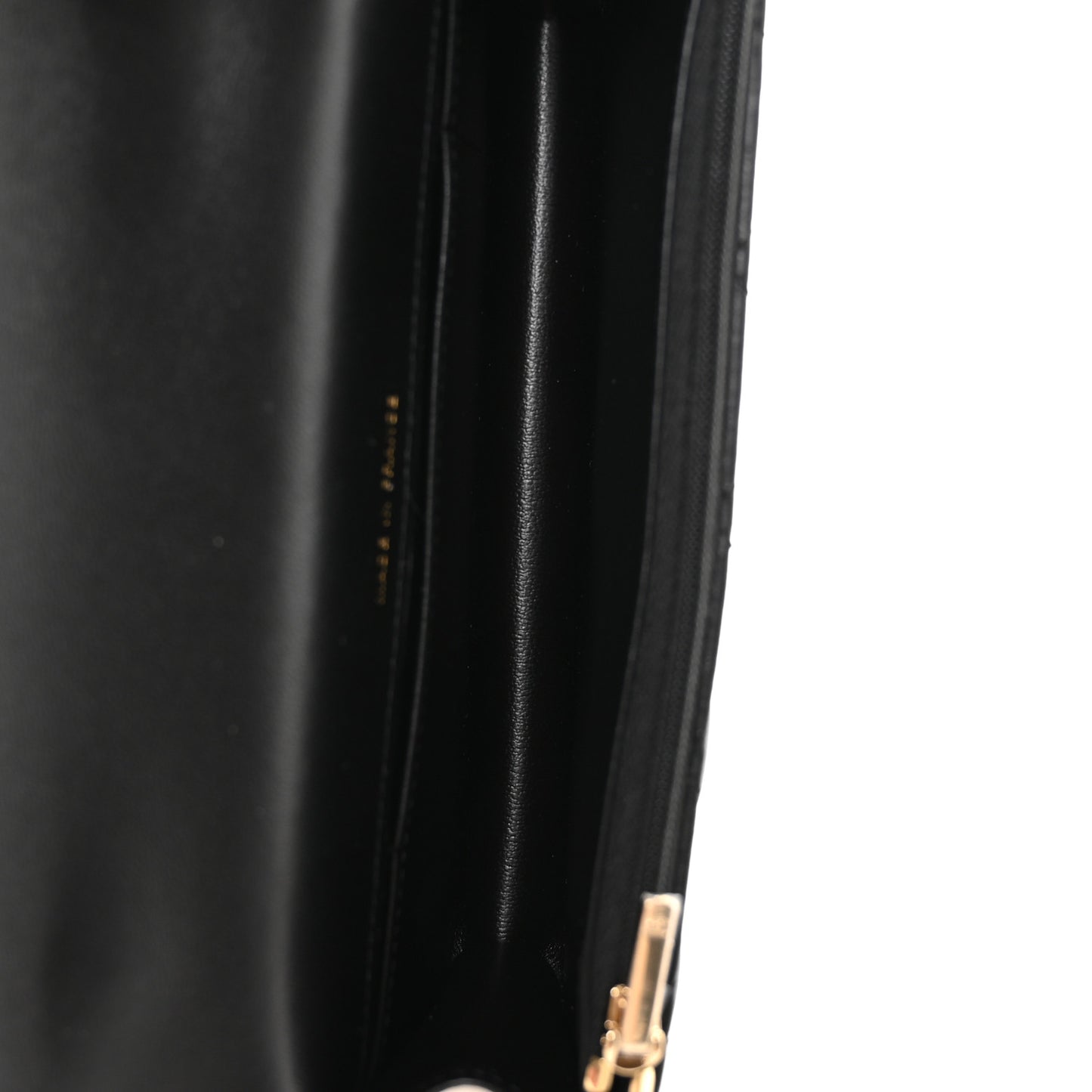 Lambskin Quilted Flap Phone Holder With Chain Black