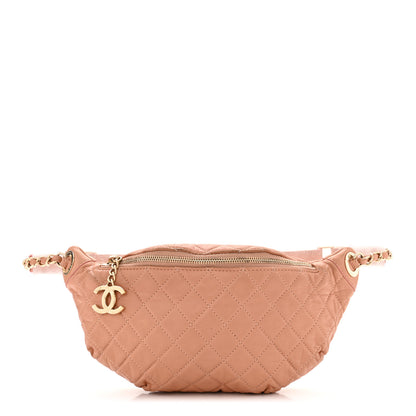 Chanel Calfskin Quilted Banane Waist Bag Fanny Pack Pink 1 of 10