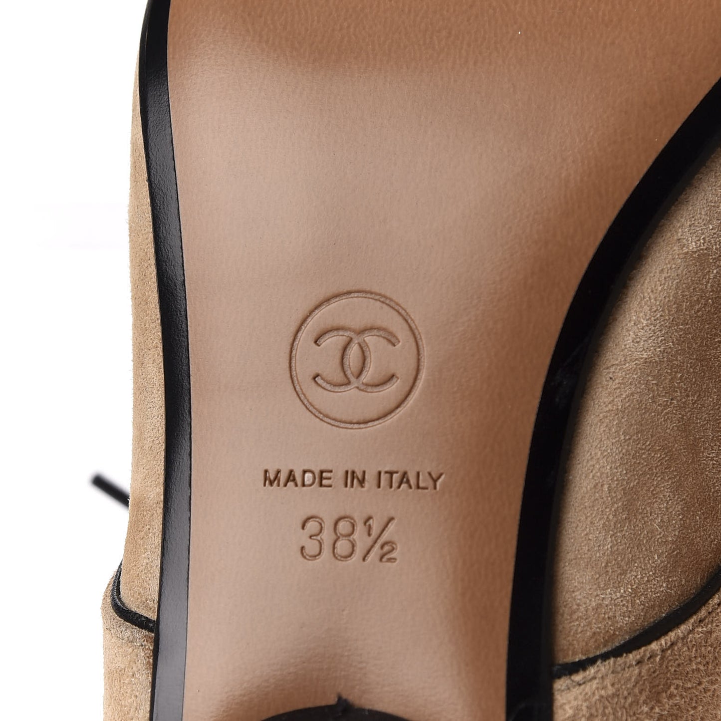 Suede Calfskin Satin Cap Toe Lace Up Oxfords 38.5 Beige Black