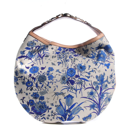 Gucci Canvas Flora Floral Wave Hobo Blue 1 of 7