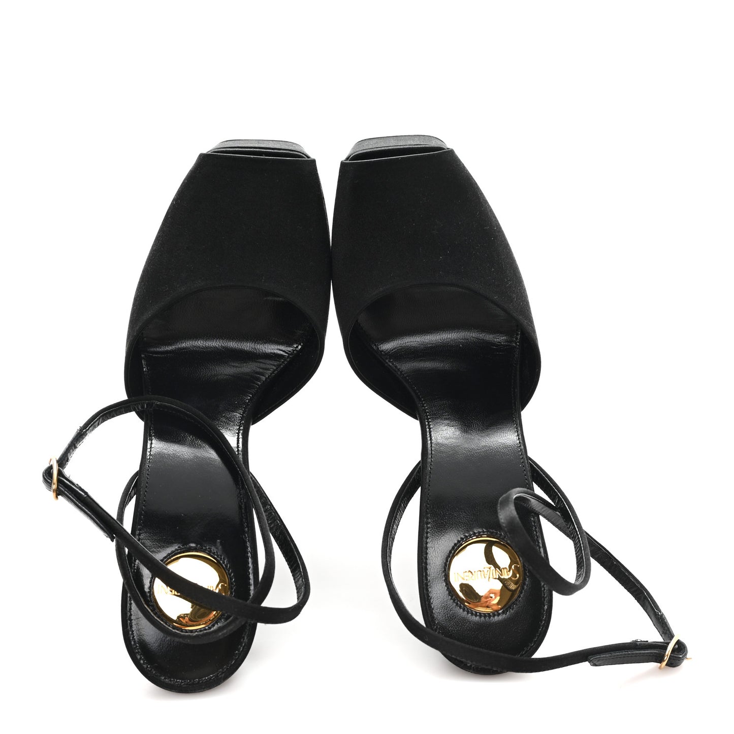 Crepe Satin Liberat Platform Sandals 38.5 Black