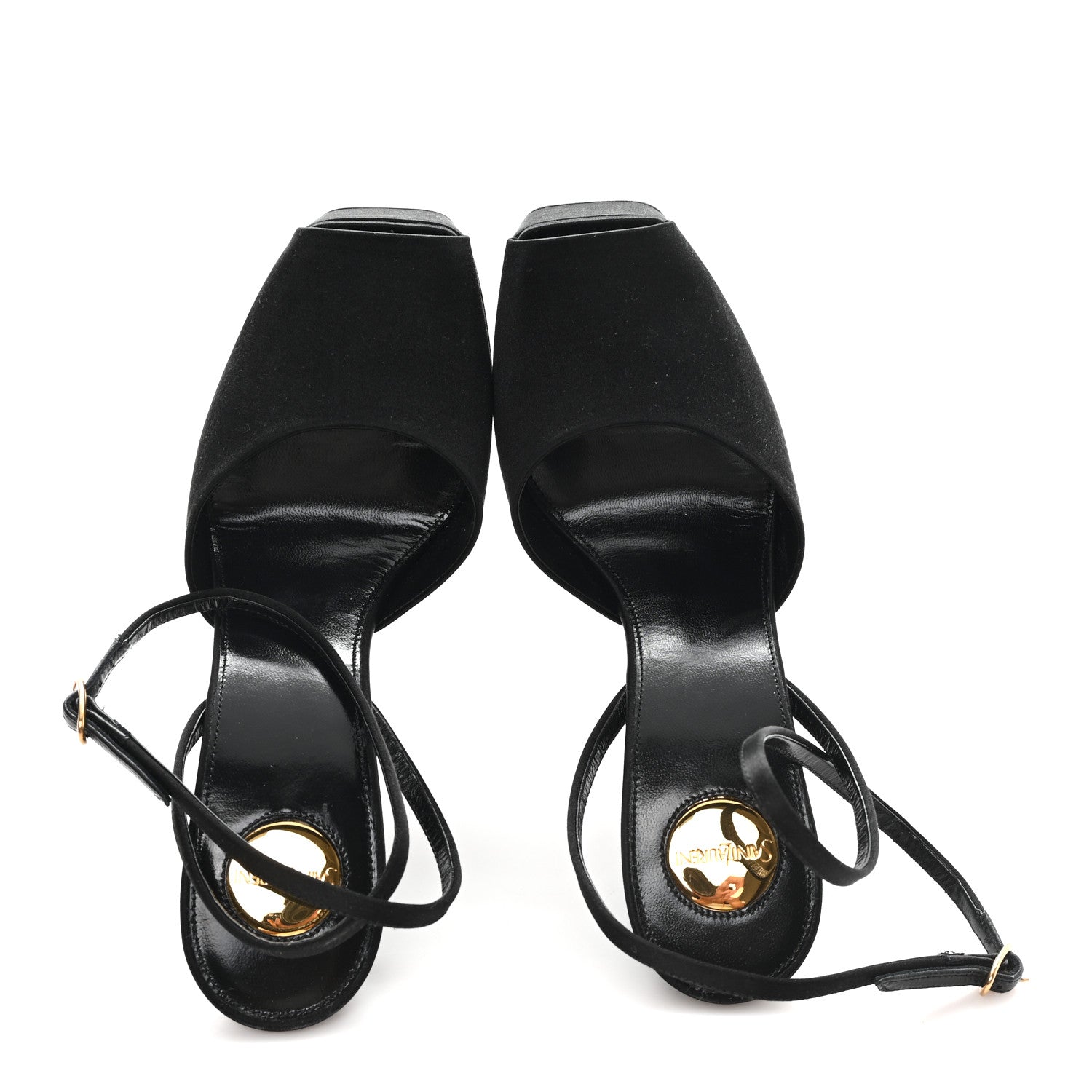 Saint Laurent Crepe Satin Liberat Platform Sandals 38.5 Black 2 of 8
