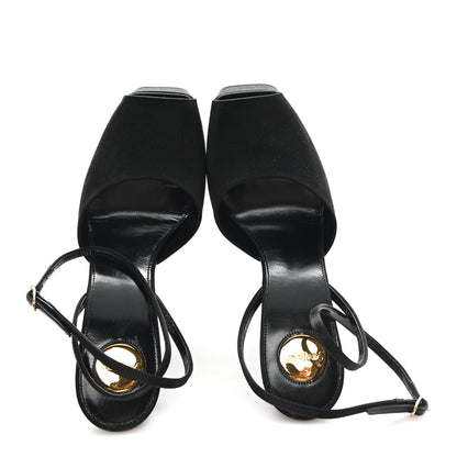 Saint Laurent Crepe Satin Liberat Platform Sandals 38.5 Black 2 of 8