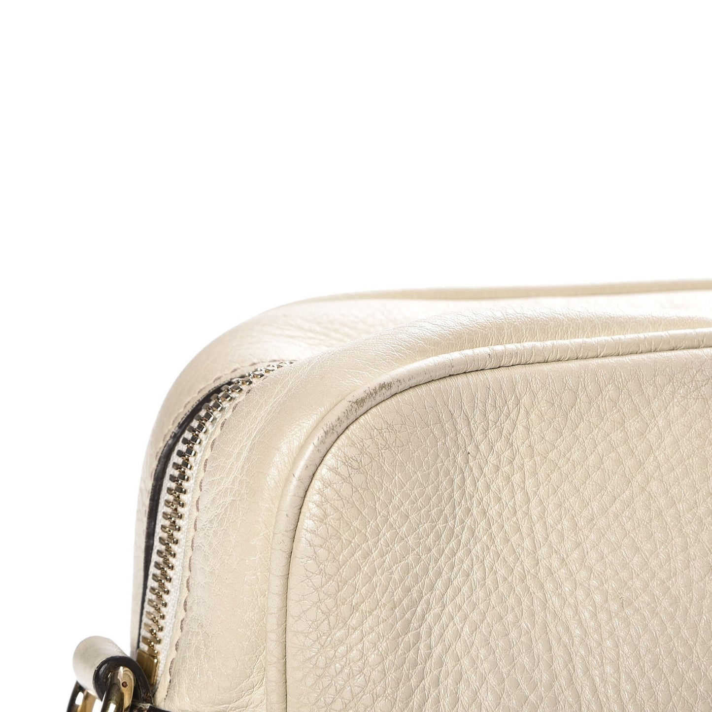Pebbled Calfskin Small Soho Disco Bag Off White