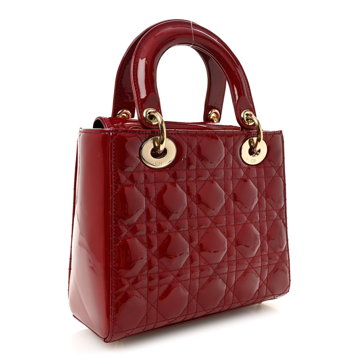 Christian Dior Patent Cannage Small Lady Dior Cherry Red 3 of 10