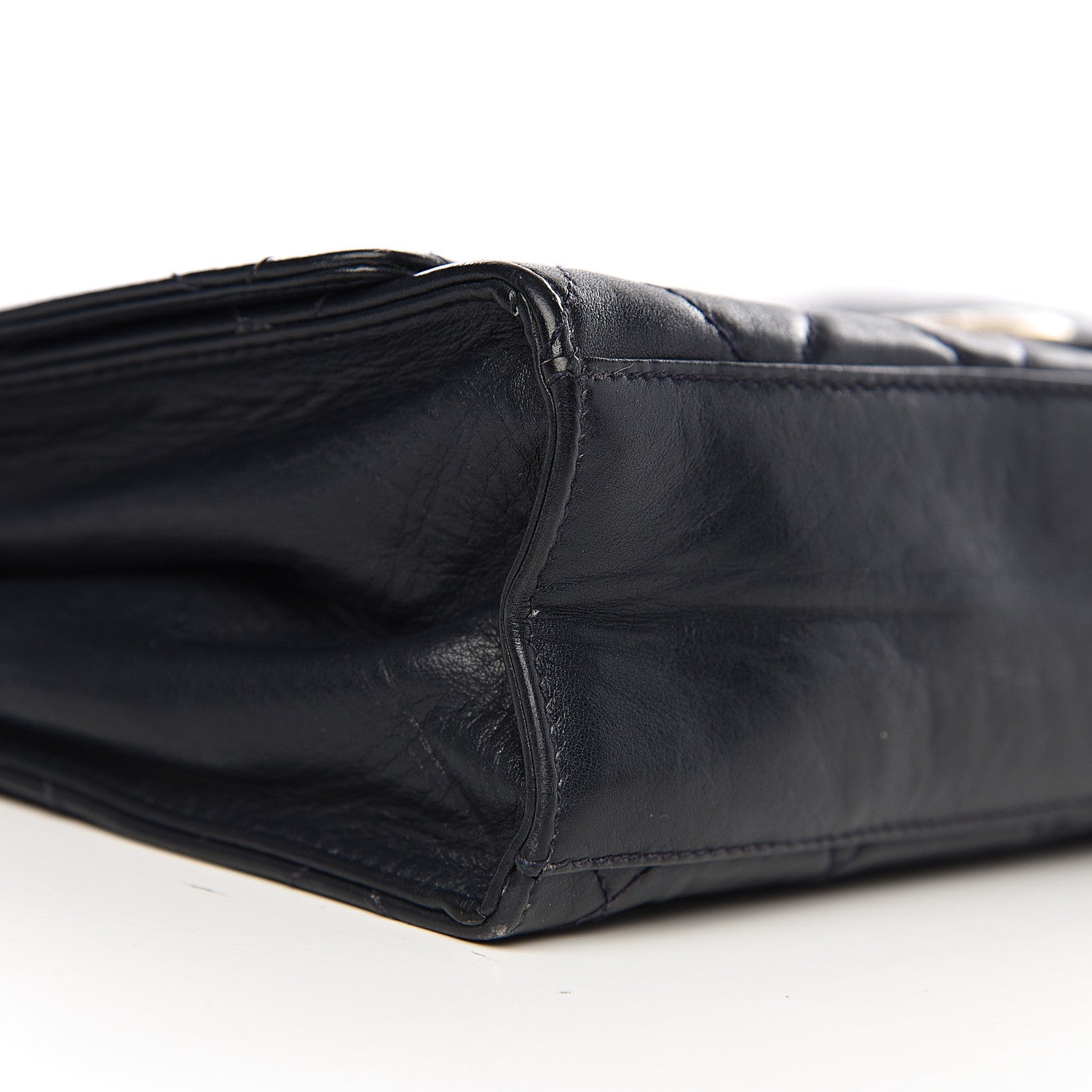 Chanel Lambskin Quilted Medium Single Flap Navy 10 of 13