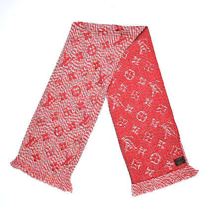 Louis Vuitton Wool Silk Logomania Mix Scarf Coquelicot 3 of 4