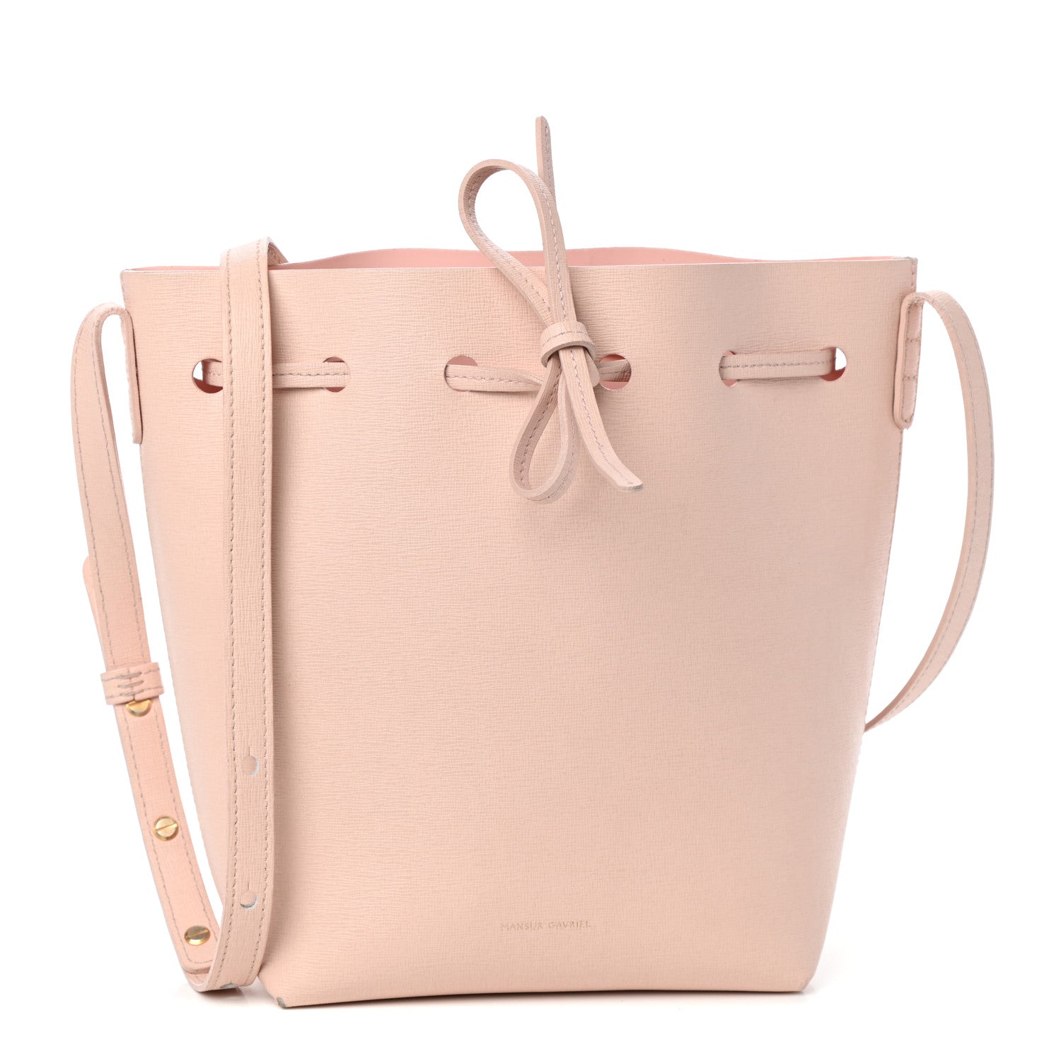 Mansur Gavriel Saffiano Mini Bucket Bag Rosa 1 of 9