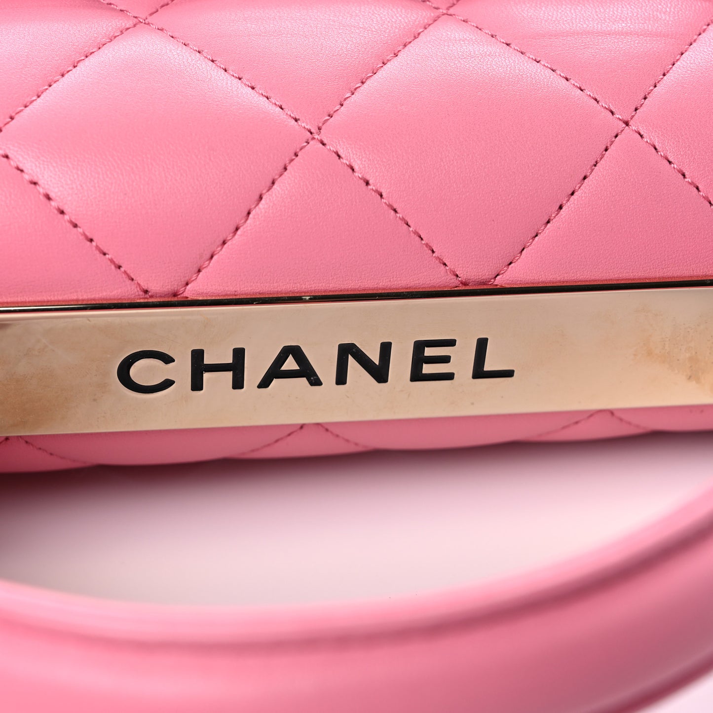 Lambskin Quilted Small Trendy CC Flap Dual Handle Bag Light Pink