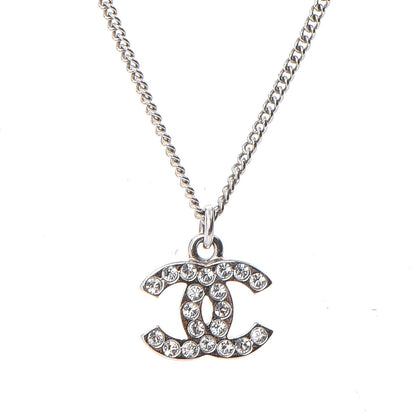 Chanel Crystal Timeless CC Necklace Silver 3 of 7
