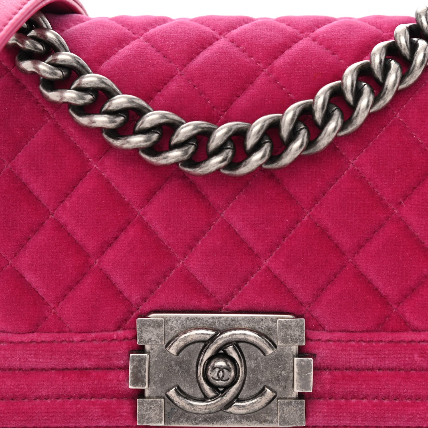 Chanel Velvet Quilted Small Boy Flap Pink 8 of 10