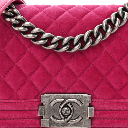 Chanel Velvet Quilted Small Boy Flap Pink 8 of 10