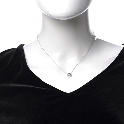 Tiffany Platinum Diamond Aquamarine Soleste Pendant Necklace 2 of 6