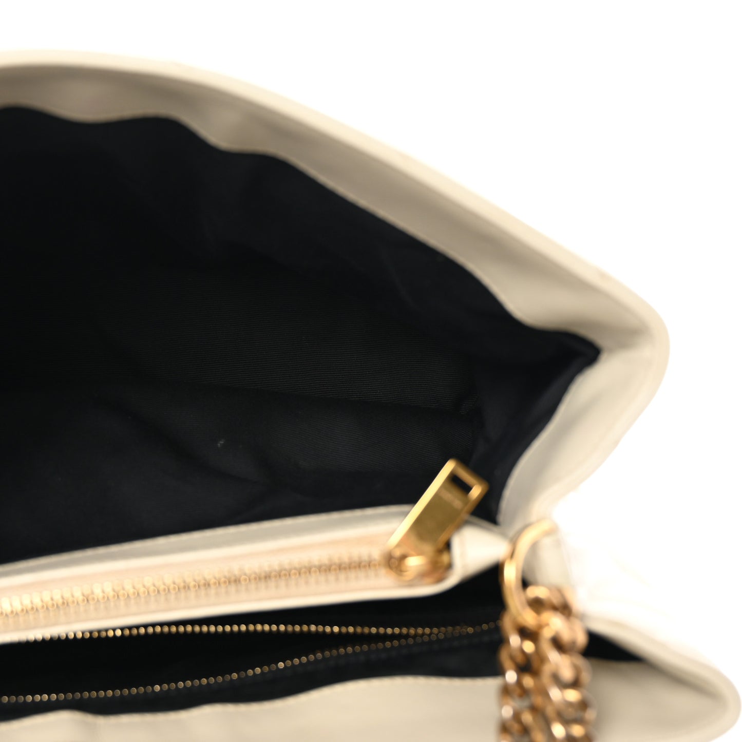 Calfskin Y Quilted Monogram Medium Loulou Chain Satchel Crema Soft