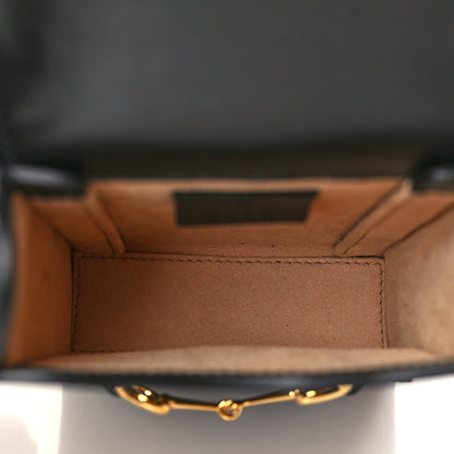 Gucci Boarded Plutone Calfskin Mini Horsebit 1955 Crossbody Bag Black 5 of 10