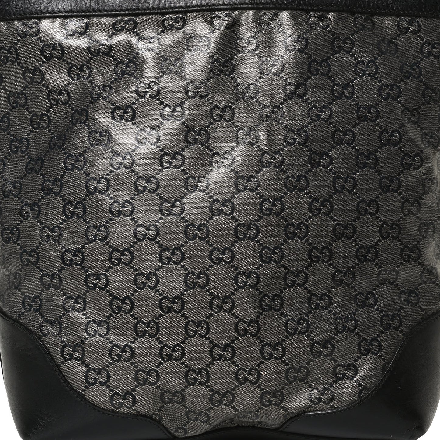 Crystal Monogram Bucket Tote Black
