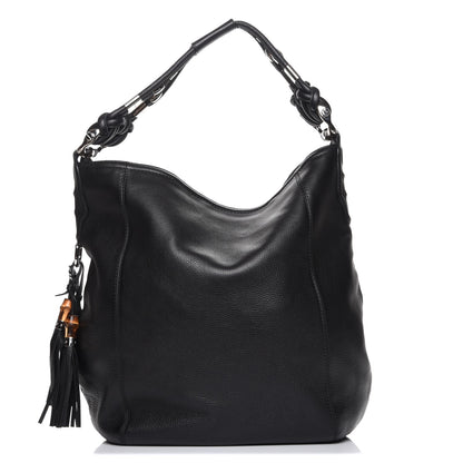 Gucci Calfskin Large Techno Horsebit Hobo Black 1 of 7
