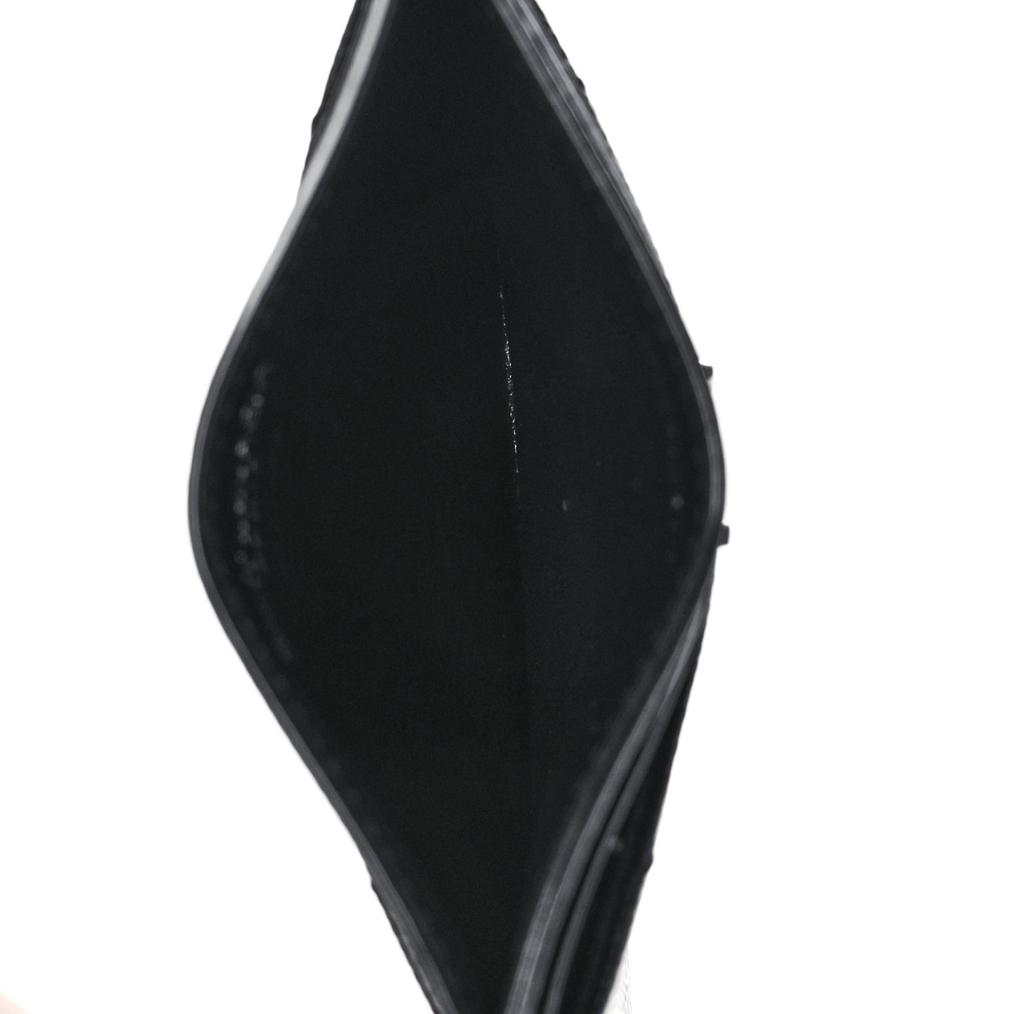 Grain De Poudre Matelasse Chevron Monogram Credit Card Case Black