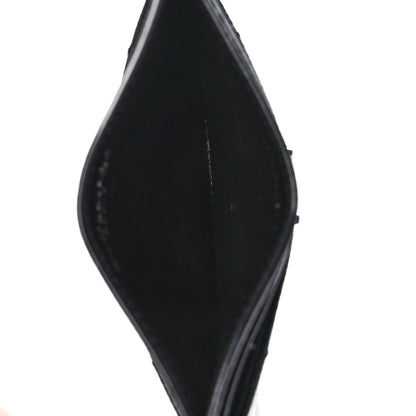 Saint Laurent Grain De Poudre Matelasse Chevron Monogram Credit Card Case Black 5 of 8