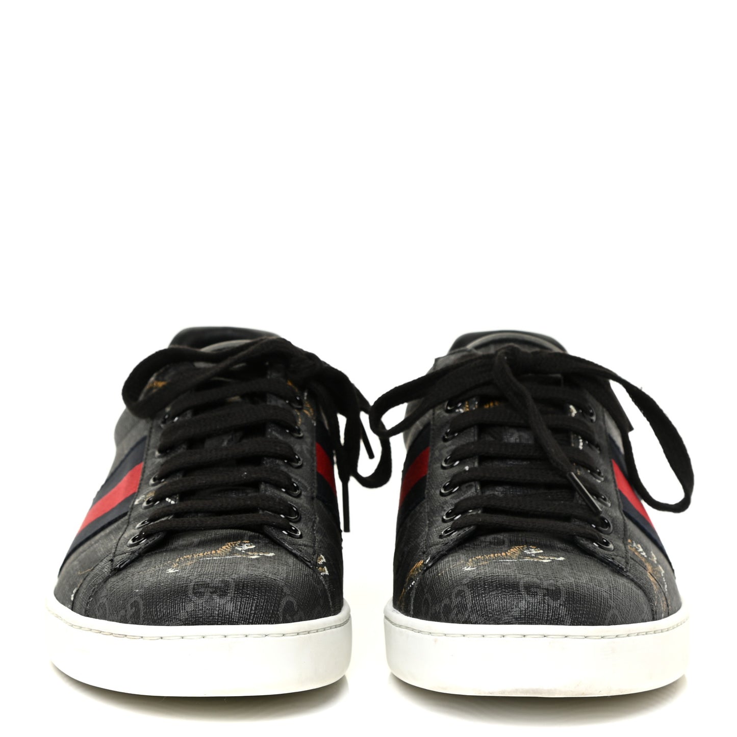 GG Supreme Monogram Tiger Ayers Web Mens New Ace Sneakers 9 Black