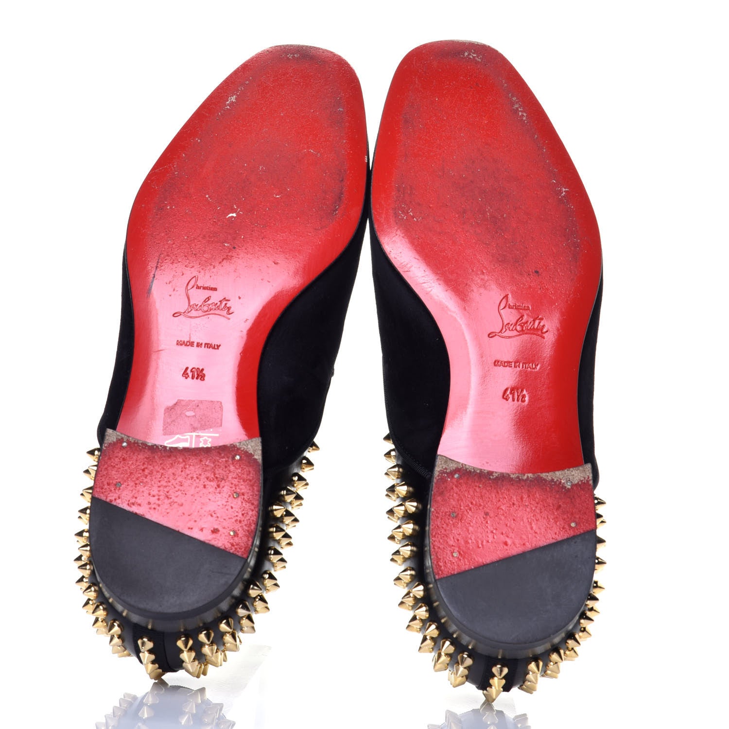 Christian Louboutin Velvet Tassel Spikes Mens Flat Loafers 41.5 Black 6 of 8