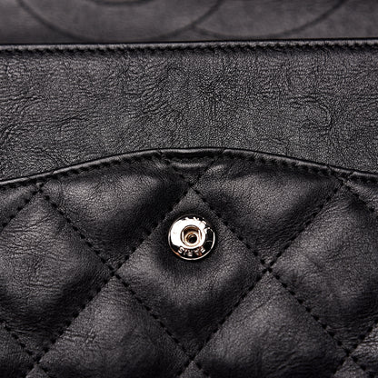 Chanel Crumpled Calfskin Quilted Jumbo Double Flap So Black 15 of 15