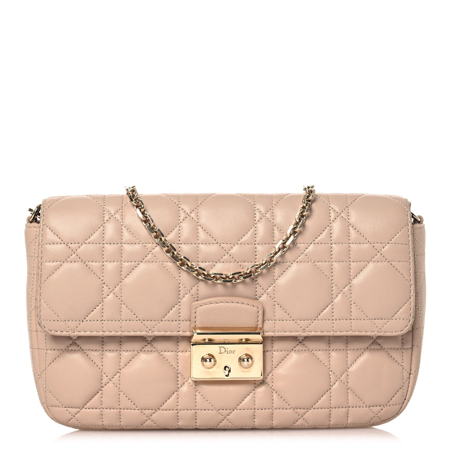 Christian Dior Lambskin Cannage Miss Dior Promenade Pouch Beige 1 of 17