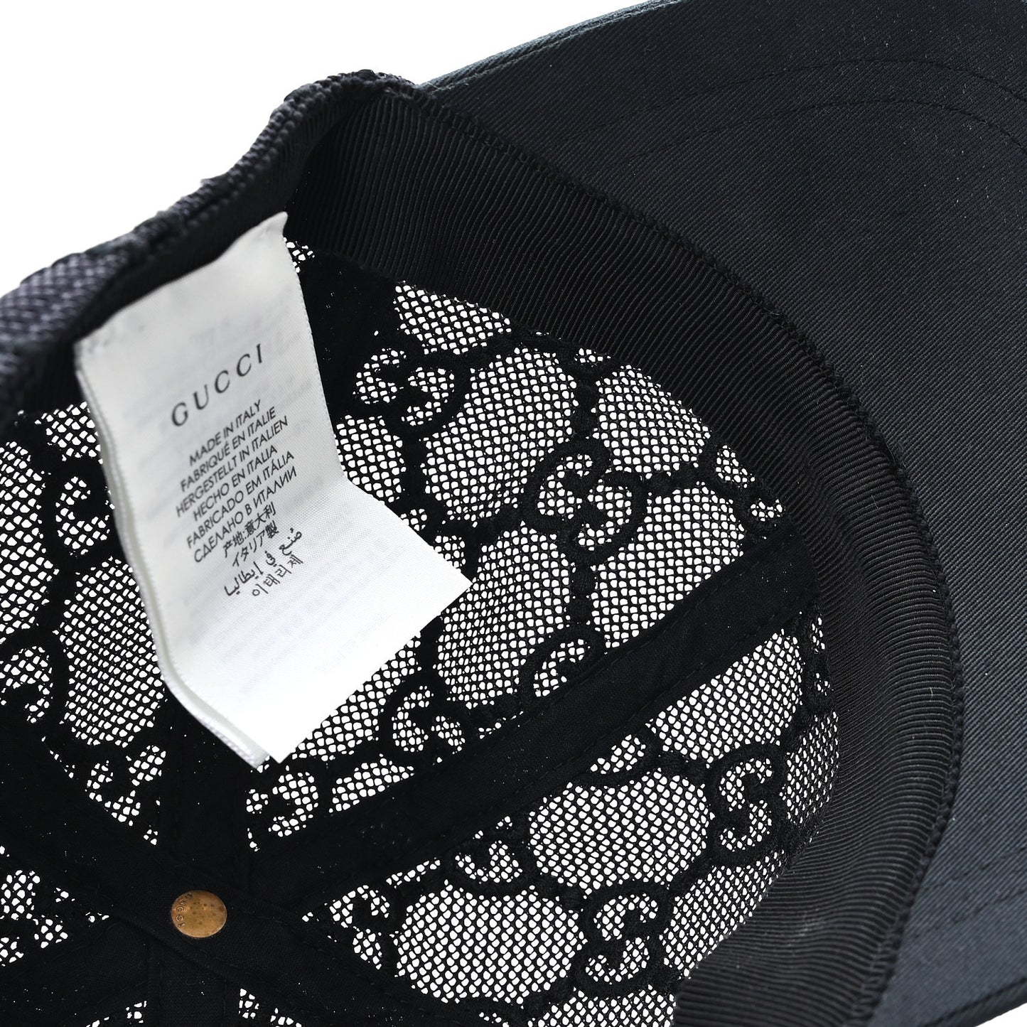 Mesh GG Monogram Shivali Baseball Hat M Black