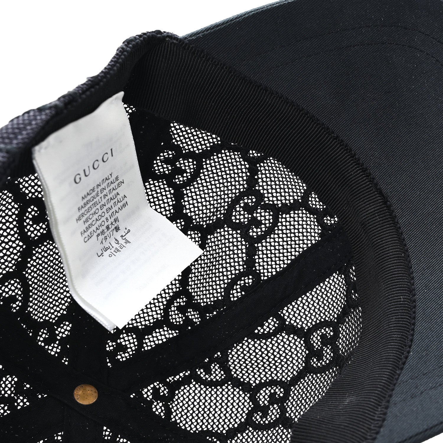 Gucci Mesh GG Monogram Shivali Baseball Hat M Black 10 of 10