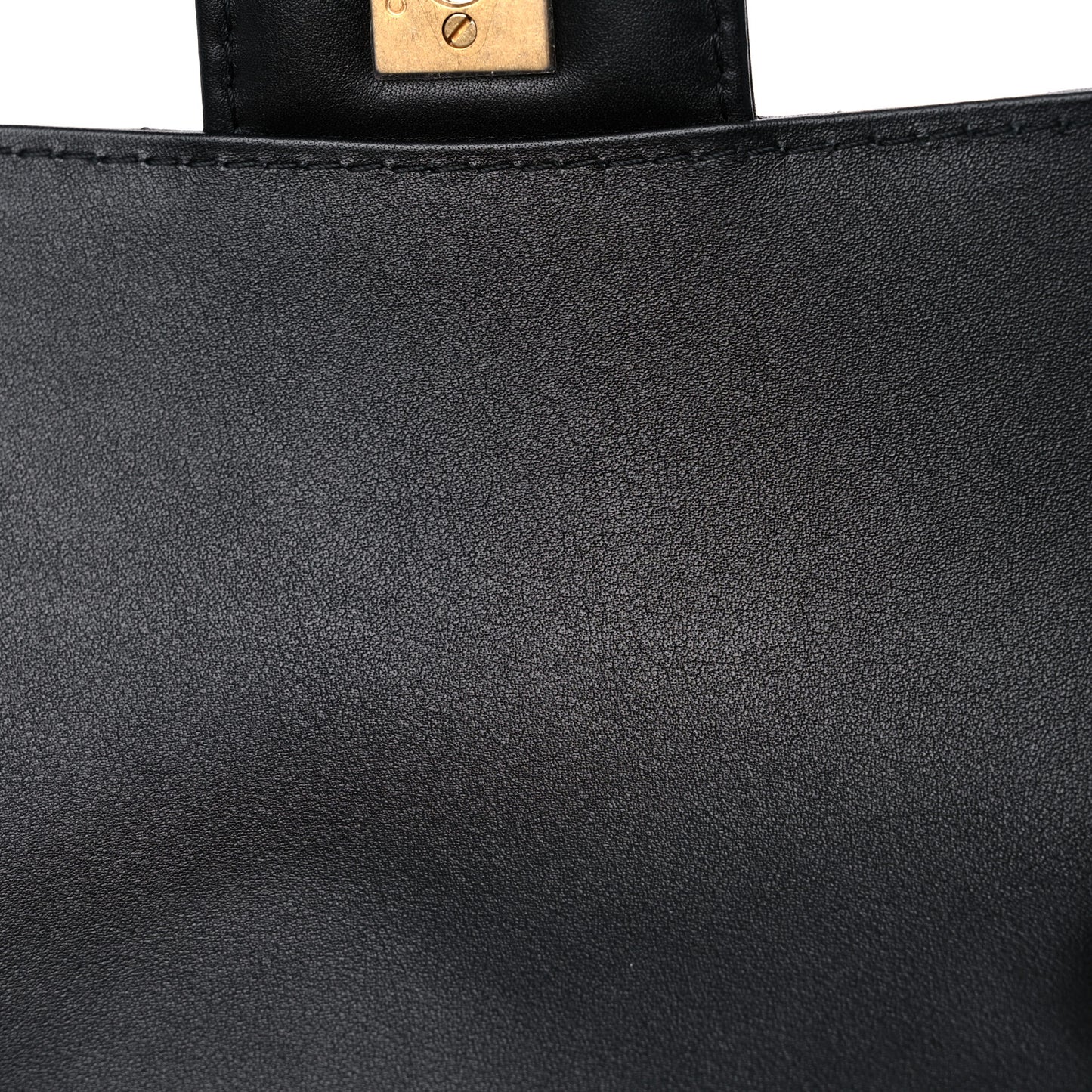 Calfskin Quilted Small Strap Into Flap Bag Black Brown