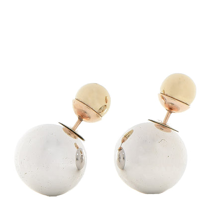 Christian Dior Mise En Dior Tribal Earrings Gold Silver 1 of 5
