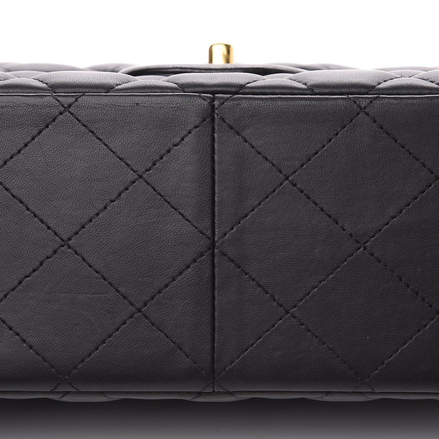 Lambskin Quilted Jumbo Double Flap Black