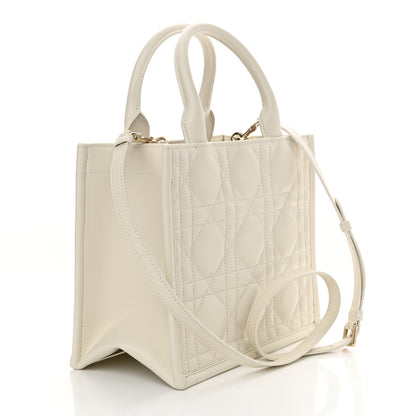 Christian Dior Calfskin Macro Cannage Small Book Tote Latte 2 of 11