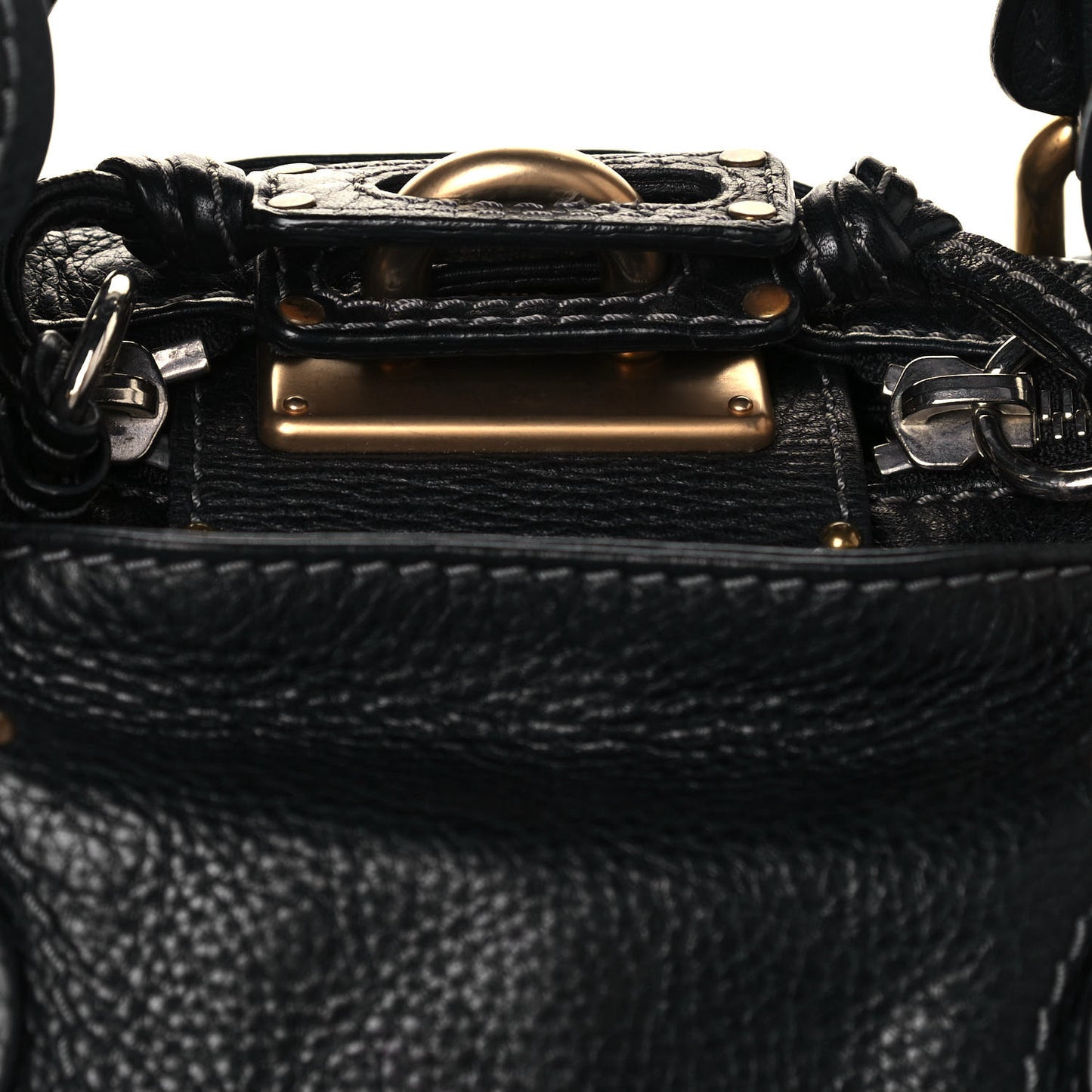 Calfskin Paddington Satchel Black