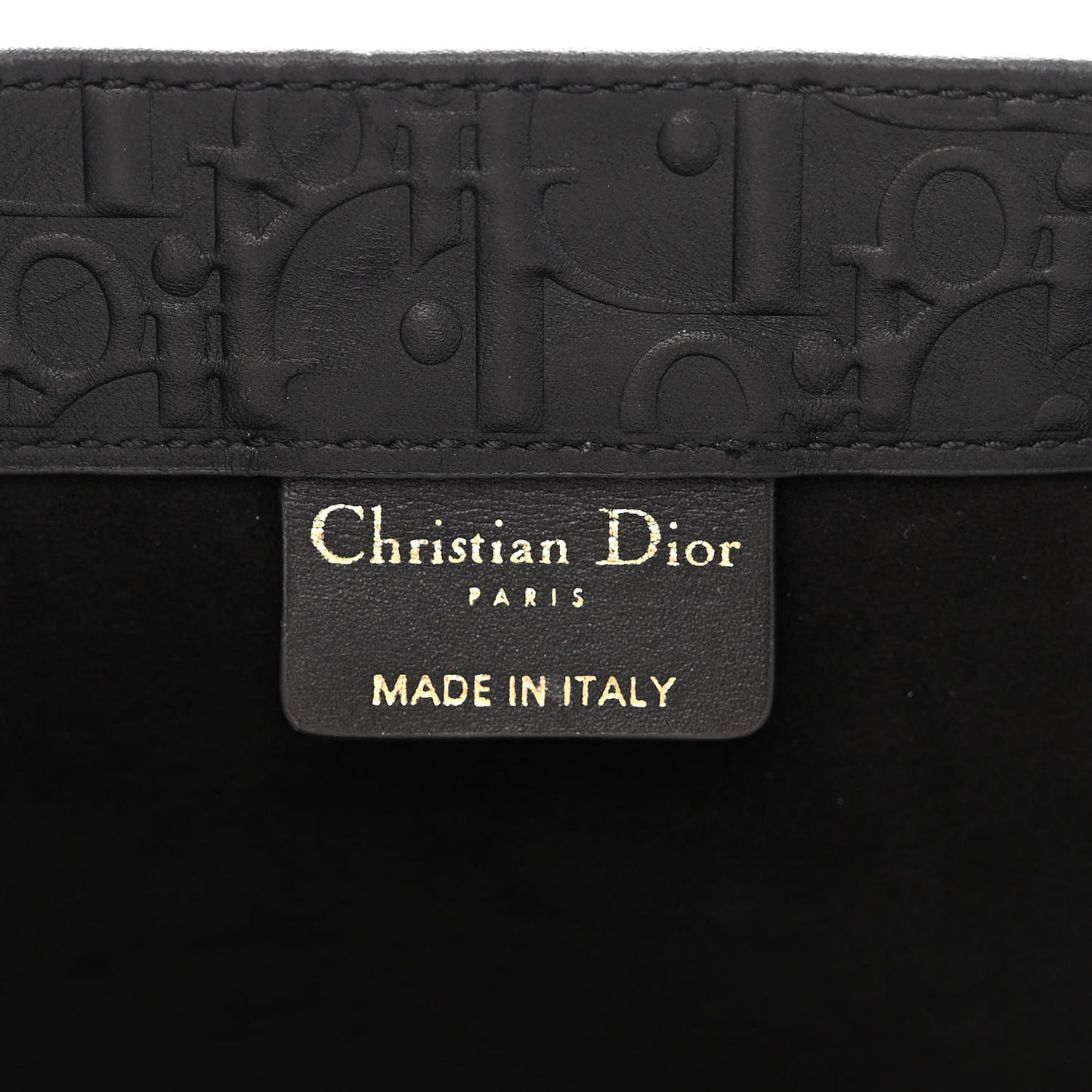 Oblique Calfskin Embossed Large Book Tote Black