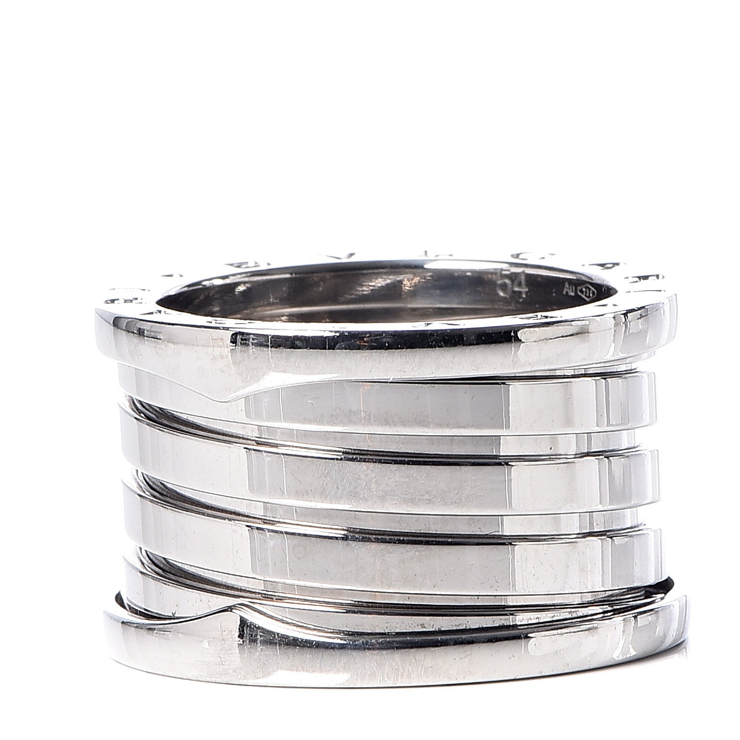 Bulgari 18K White Gold B.Zero1 Five-Band XX Anniversary Ring 54 6.75 5 of 7