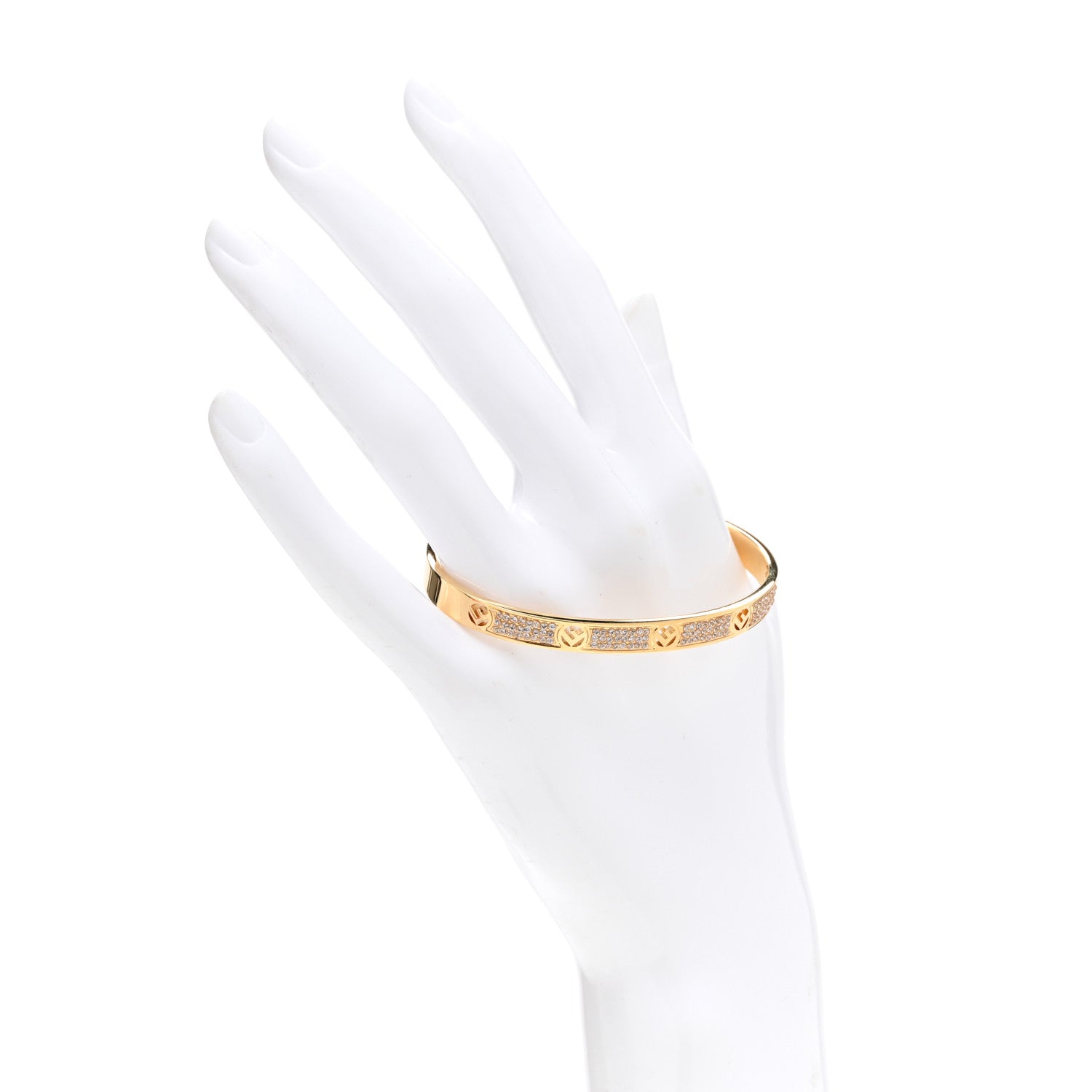 Fendi Metal Crystal F Is Fendi Bracelet S Gold 2 of 7