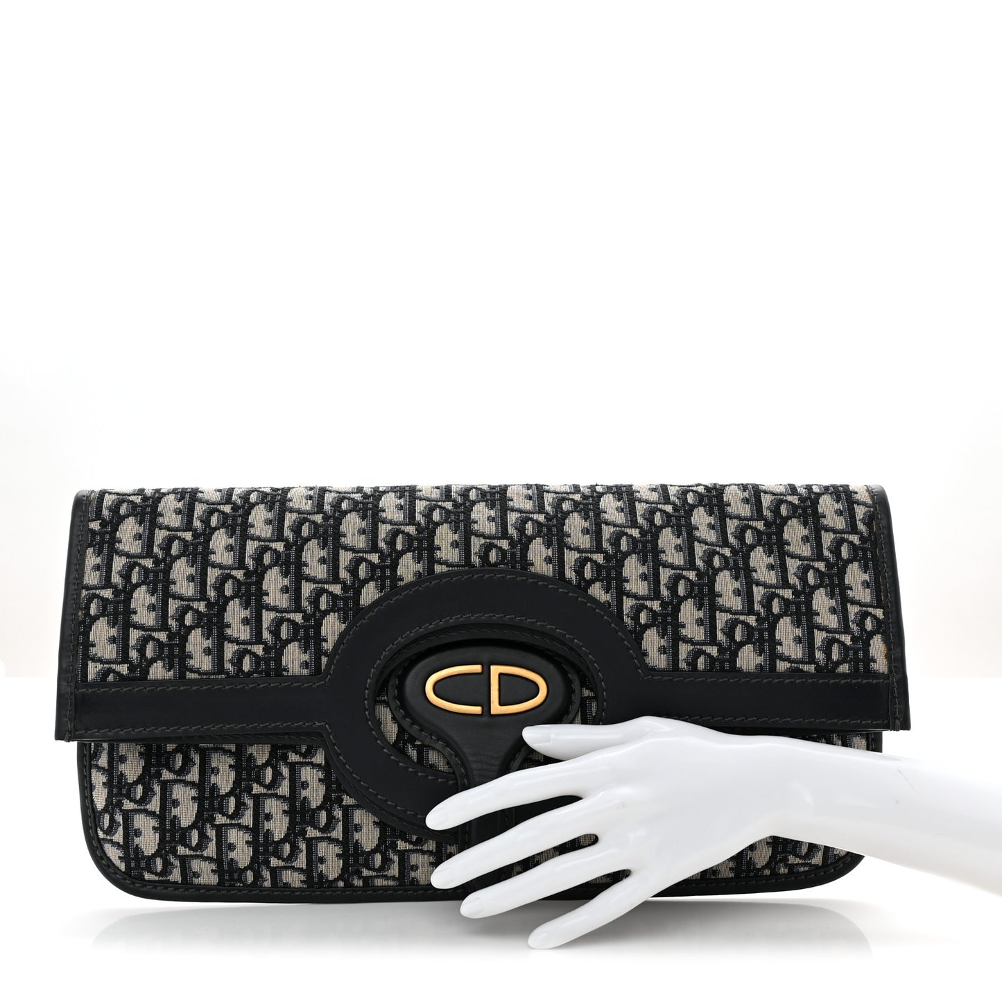 Oblique Fold Over Clutch Blue