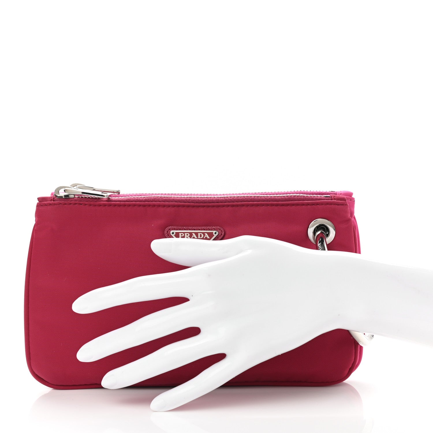 Prada Tessuto Nylon 2 In 1 Clutch Fuchsia Red 2 of 12