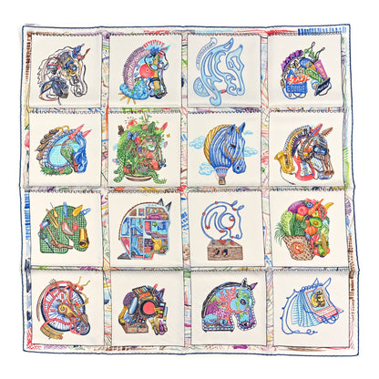 Hermes Silk Chevaloscope Scarf 90 Rose Nacre Vert Multicolor 1 of 3