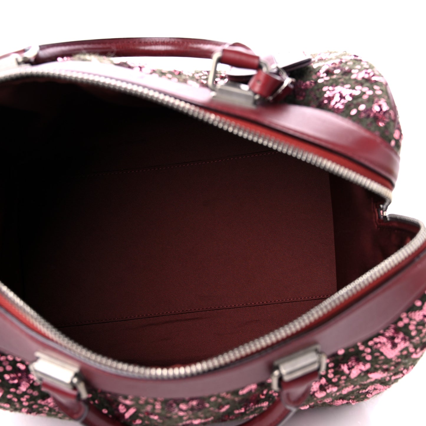 Sequin Monogram Sunshine Express Speedy Burgundy