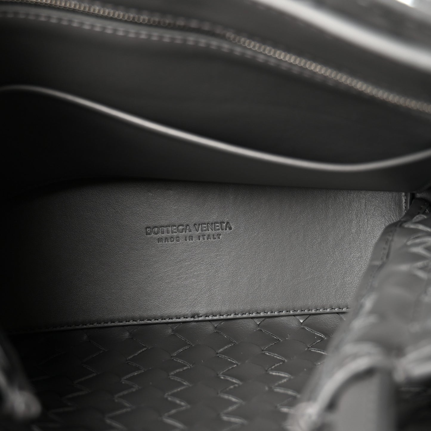 Suede Intrecciato Small Andiamo Shoulder Bag Graphite