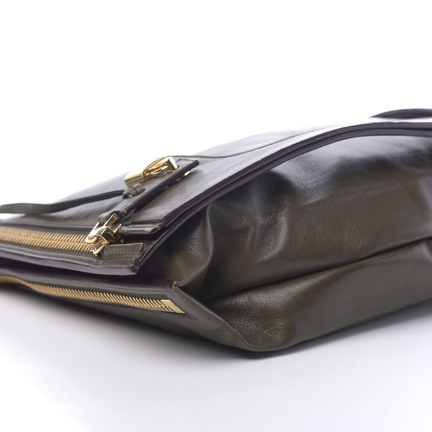 Tom Ford Ramskin Large Alix Padlock Zip Shoulder Bag Green 10 of 12