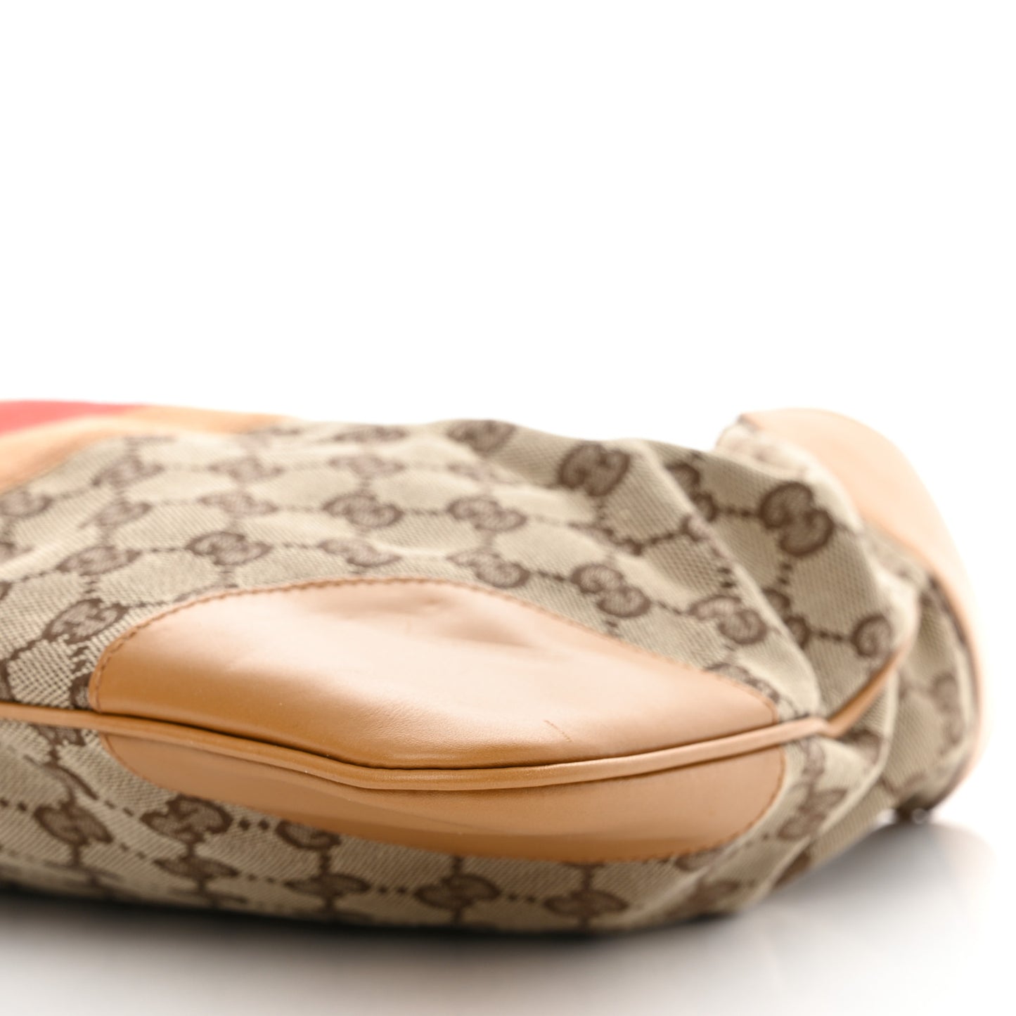 Monogram Lobster Clasp Jackie O Hobo Red Beige