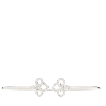 Tiffany 18K White Gold Diamond Fleur de Lis Wire Bracelet 1 of 4
