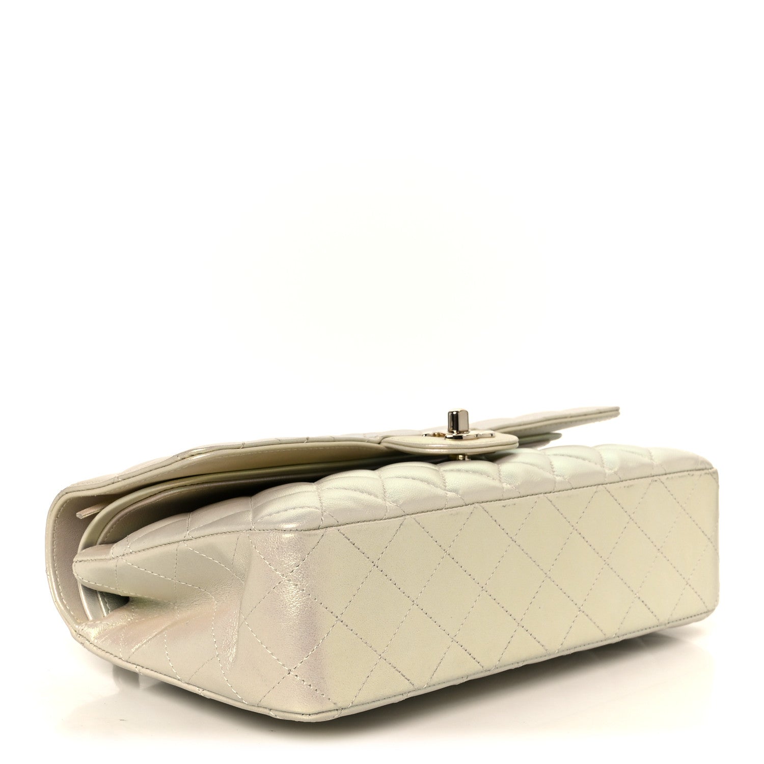 Chanel Iridescent Lambskin Quilted Medium Double Flap Ivory 4 of 11